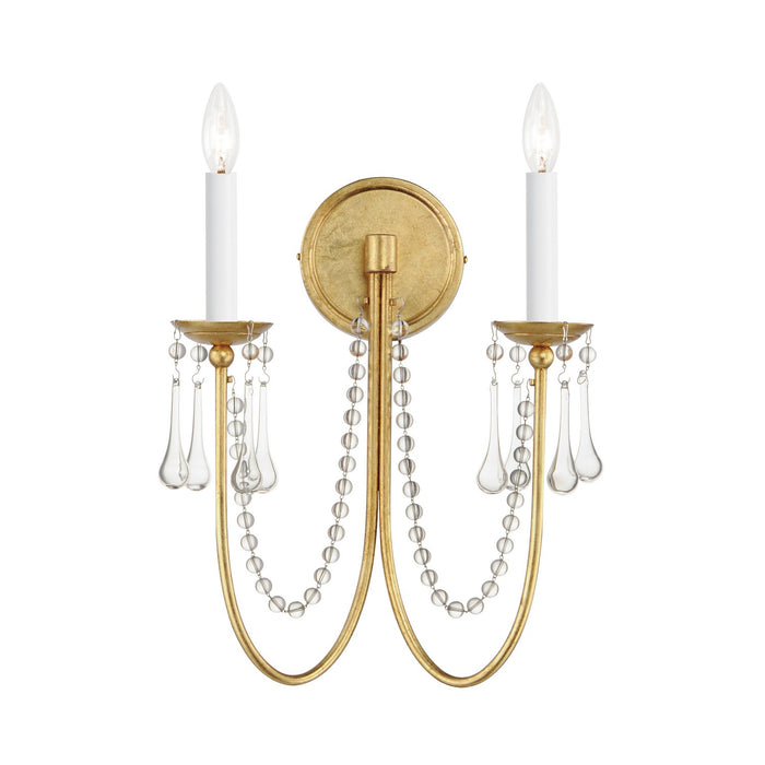 Myhouse Lighting Maxim - 12161GL/CRY - Two Light Wall Sconce - Plumette - Gold Leaf