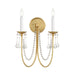 Myhouse Lighting Maxim - 12161GL/CRY - Two Light Wall Sconce - Plumette - Gold Leaf