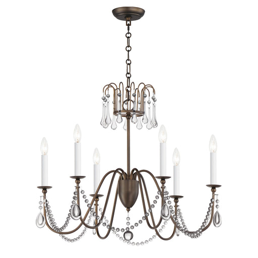 Myhouse Lighting Maxim - 12166CHB/CRY - Six Light Chandelier - Plumette - Chestnut Bronze