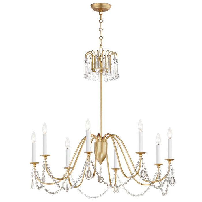 Myhouse Lighting Maxim - 12168GL/CRY - Eight Light Chandelier - Plumette - Gold Leaf