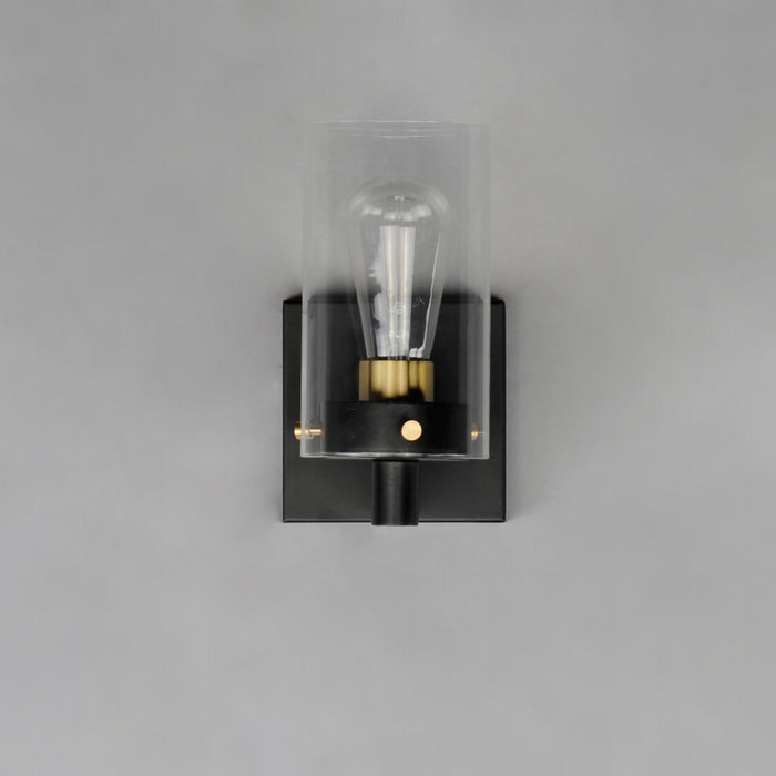 Myhouse Lighting Maxim - 12401CLBKSBR - One Light Wall Sconce - Pinn - Black / Satin Brass