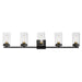 Myhouse Lighting Maxim - 12405CLBKSBR - Five Light Bath Vanity - Pinn - Black / Satin Brass