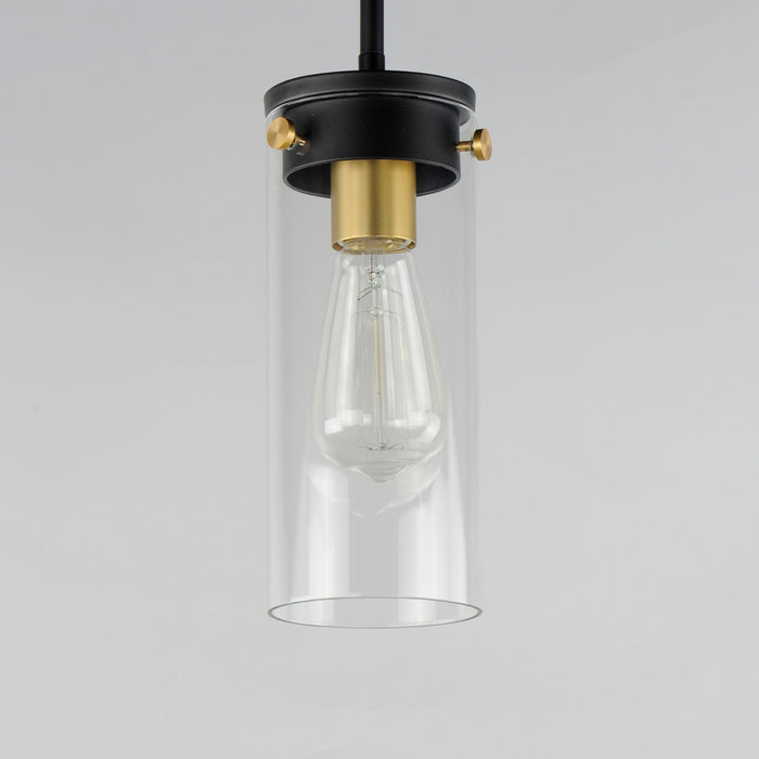 Myhouse Lighting Maxim - 12406CLBKSBR - One Light Mini Pendant - Pinn - Black / Satin Brass