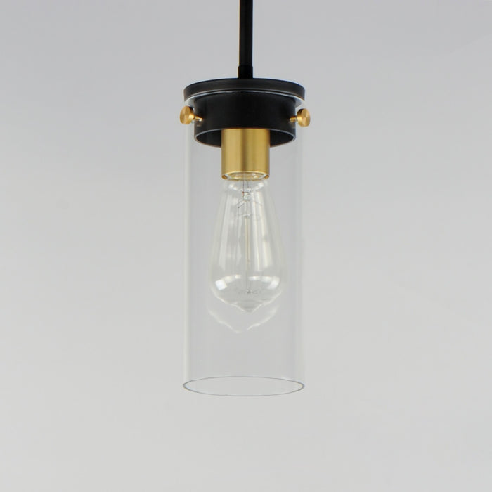 Myhouse Lighting Maxim - 12406CLBKSBR - One Light Mini Pendant - Pinn - Black / Satin Brass