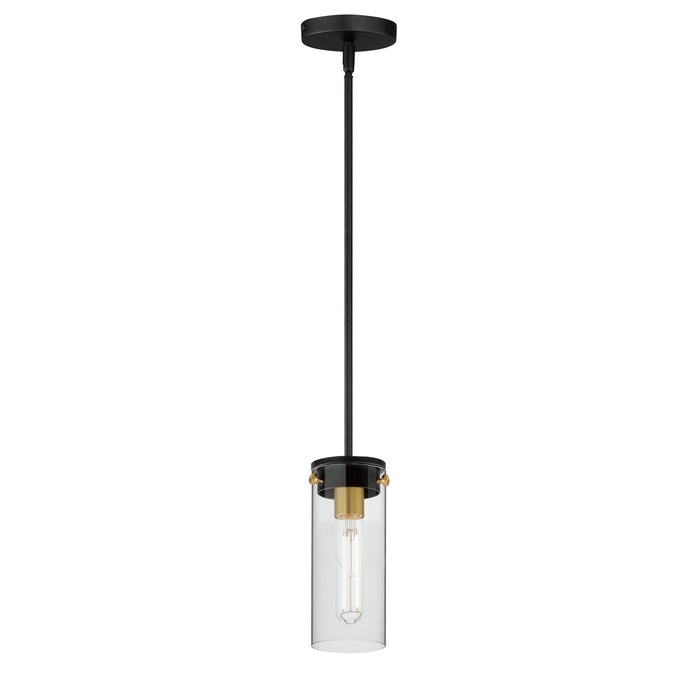 Myhouse Lighting Maxim - 12406CLBKSBR - One Light Mini Pendant - Pinn - Black / Satin Brass