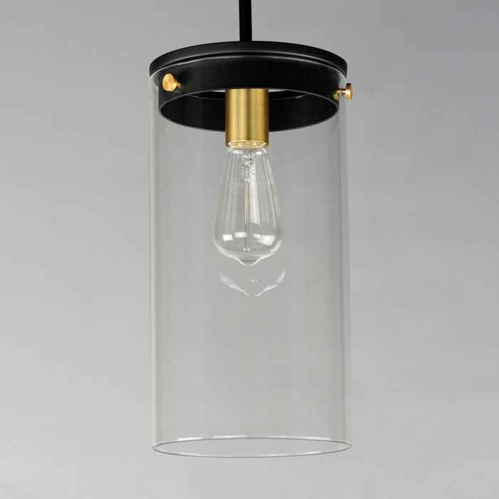 Myhouse Lighting Maxim - 12408CLBKSBR - One Light Pendant - Pinn - Black / Satin Brass