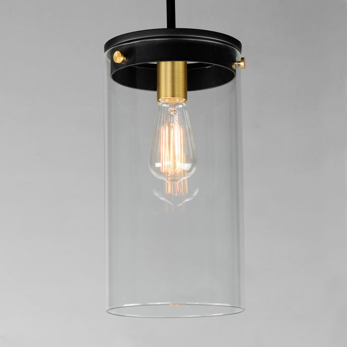 Myhouse Lighting Maxim - 12408CLBKSBR - One Light Pendant - Pinn - Black / Satin Brass