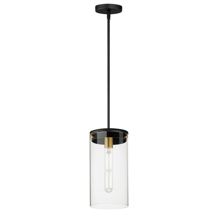 Myhouse Lighting Maxim - 12408CLBKSBR - One Light Pendant - Pinn - Black / Satin Brass