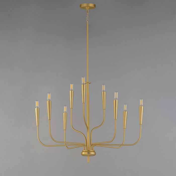 Myhouse Lighting Maxim - 24819SBR - Nine Light Chandelier - Vela - Satin Brass