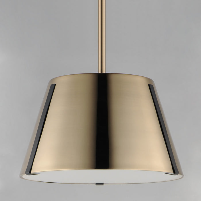 Myhouse Lighting Maxim - 25174DBZHR - LED Pendant - Carlo - Dark Bronze, Leather, Heritage Brass