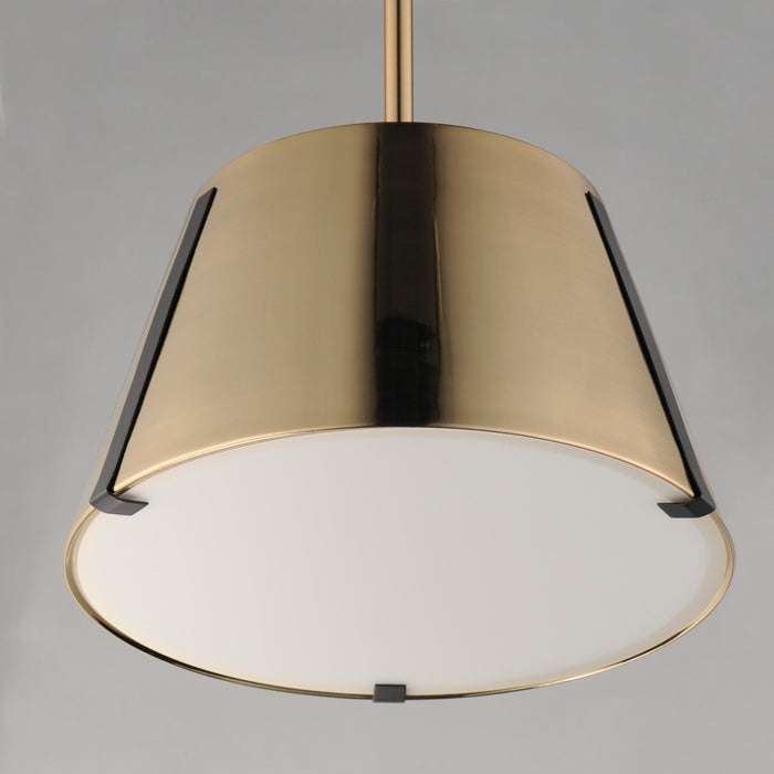 Myhouse Lighting Maxim - 25174DBZHR - LED Pendant - Carlo - Dark Bronze, Leather, Heritage Brass