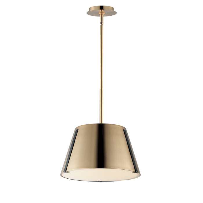 Myhouse Lighting Maxim - 25174DBZHR - LED Pendant - Carlo - Dark Bronze, Leather, Heritage Brass