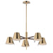 Myhouse Lighting Maxim - 25175DBZHR - LED Chandelier - Carlo - Dark Bronze, Leather, Heritage Brass