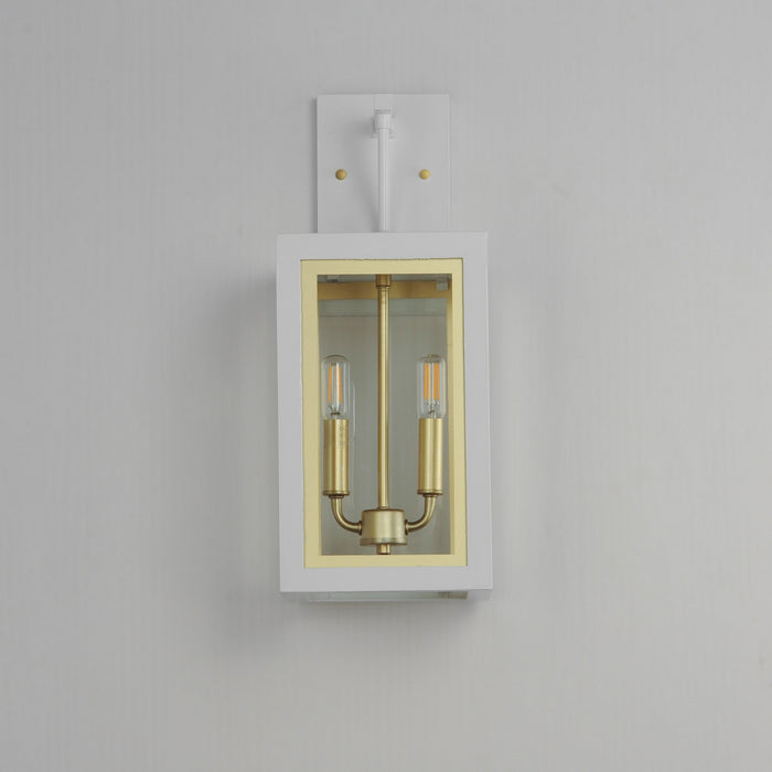 Myhouse Lighting Maxim - 30054CLWTGLD - Two Light Outdoor Wall Sconce - Neoclass - White/Gold