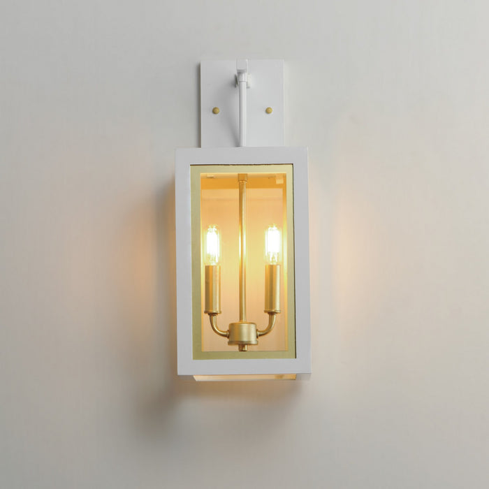 Myhouse Lighting Maxim - 30054CLWTGLD - Two Light Outdoor Wall Sconce - Neoclass - White/Gold