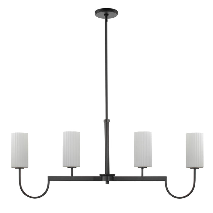 Myhouse Lighting Maxim - 32004SWBK - Four Light Linear Chandelier - Town and Country - Black