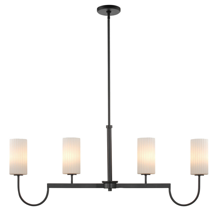 Myhouse Lighting Maxim - 32004SWBK - Four Light Linear Chandelier - Town and Country - Black