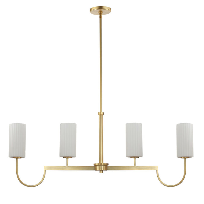 Myhouse Lighting Maxim - 32004SWSBR - Four Light Linear Chandelier - Town and Country - Satin Brass