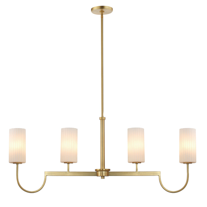 Myhouse Lighting Maxim - 32004SWSBR - Four Light Linear Chandelier - Town and Country - Satin Brass