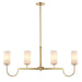 Myhouse Lighting Maxim - 32004SWSBR - Four Light Linear Chandelier - Town and Country - Satin Brass