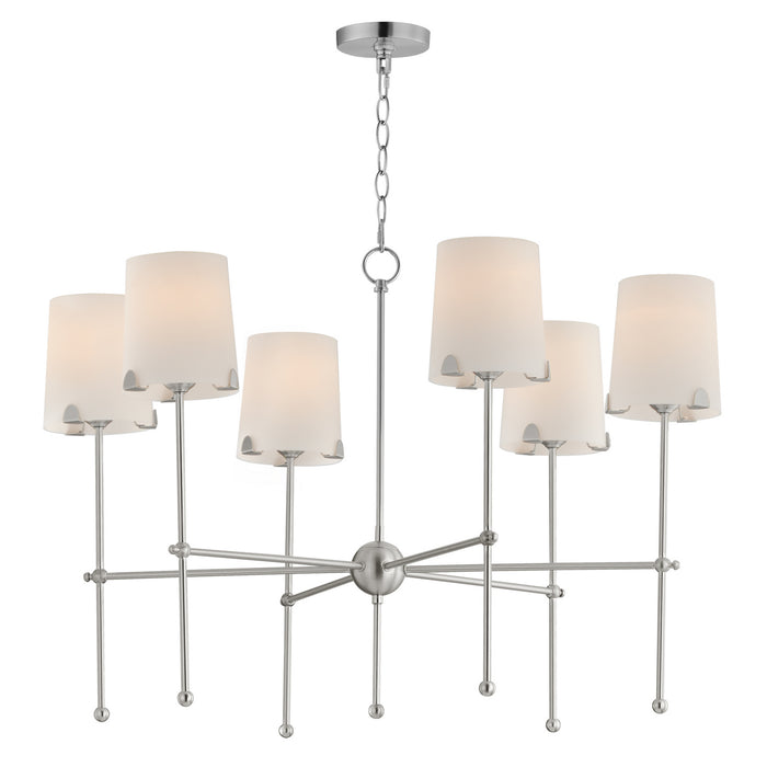 Myhouse Lighting Maxim - 32366WTSN - Six Light Chandelier - Huntington - Satin Nickel