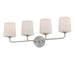 Myhouse Lighting Maxim - 12094SWSN - Four Light Bath Vanity - Bristol - Satin Nickel