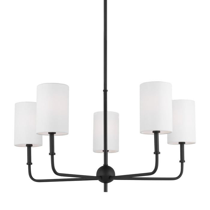 Myhouse Lighting Visual Comfort Studio - 3109305-112 - Five Light Chandelier - Foxdale - Midnight Black