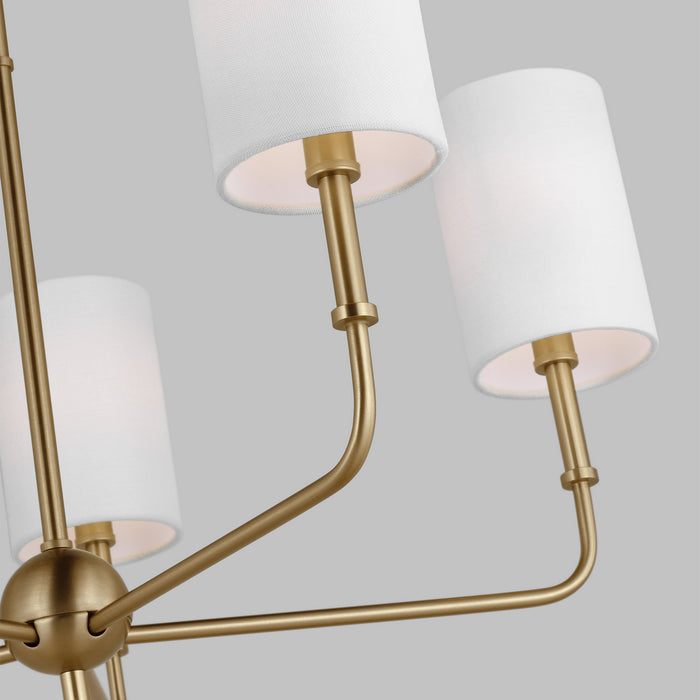 Myhouse Lighting Visual Comfort Studio - 3109305-848 - Five Light Chandelier - Foxdale - Satin Brass