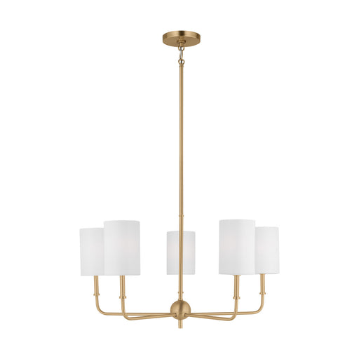 Myhouse Lighting Visual Comfort Studio - 3109305-848 - Five Light Chandelier - Foxdale - Satin Brass