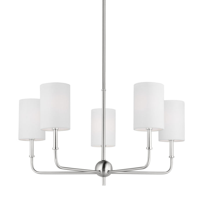 Myhouse Lighting Visual Comfort Studio - 3109305-962 - Five Light Chandelier - Foxdale - Brushed Nickel