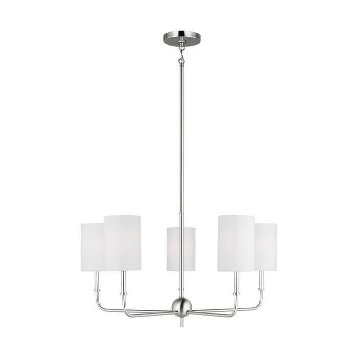 Myhouse Lighting Visual Comfort Studio - 3109305-962 - Five Light Chandelier - Foxdale - Brushed Nickel