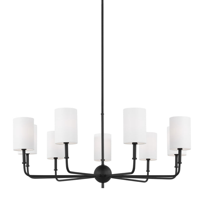 Myhouse Lighting Visual Comfort Studio - 3109309-112 - Nine Light Chandelier - Foxdale - Midnight Black