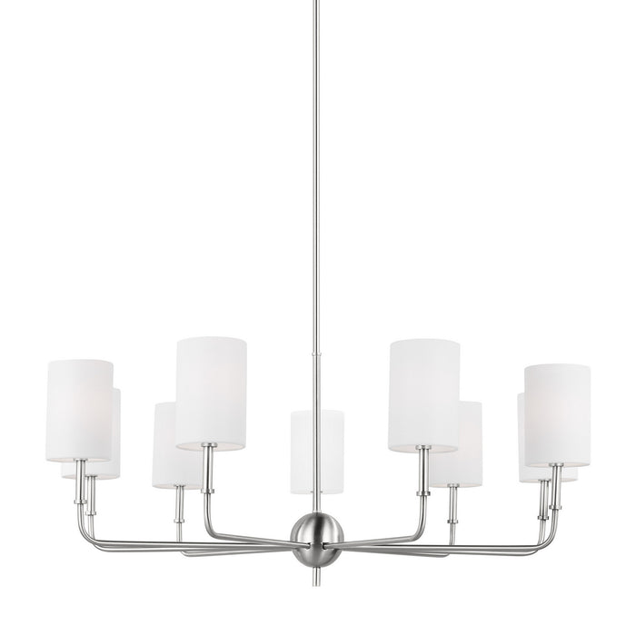 Myhouse Lighting Visual Comfort Studio - 3109309-962 - Nine Light Chandelier - Foxdale - Brushed Nickel