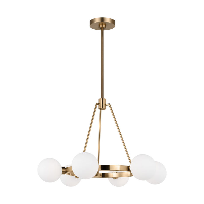 Myhouse Lighting Visual Comfort Studio - 3161606-848 - Six Light Chandelier - Clybourn - Satin Brass