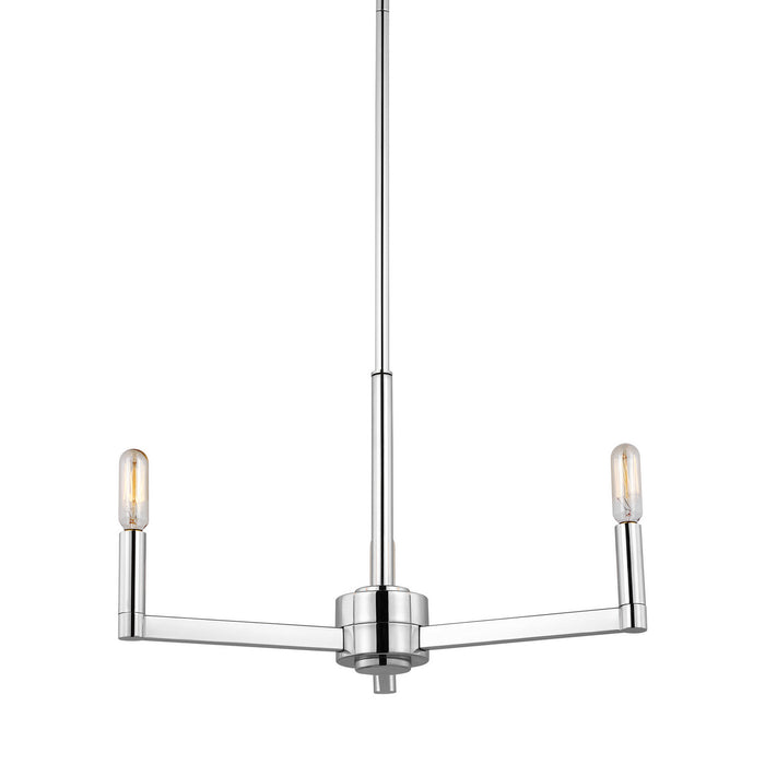 Myhouse Lighting Visual Comfort Studio - 3164203-05 - Three Light Chandelier - Fullton - Chrome