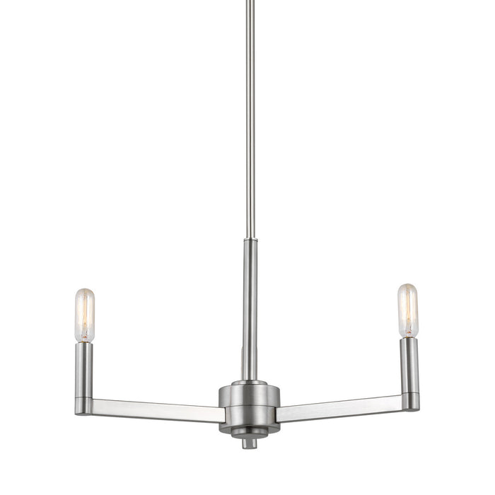 Myhouse Lighting Visual Comfort Studio - 3164203-962 - Three Light Chandelier - Fullton - Brushed Nickel