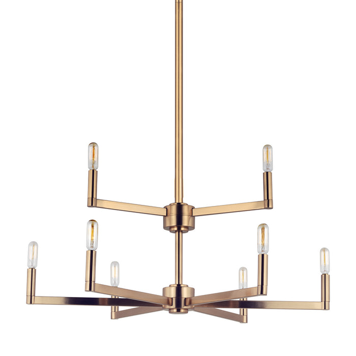 Myhouse Lighting Visual Comfort Studio - 3164209-848 - Nine Light Chandelier - Fullton - Satin Brass