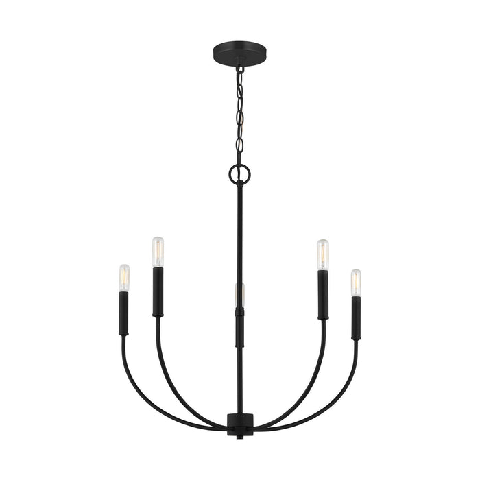 Myhouse Lighting Visual Comfort Studio - 3167105-112 - Five Light Chandelier - Greenwich - Midnight Black