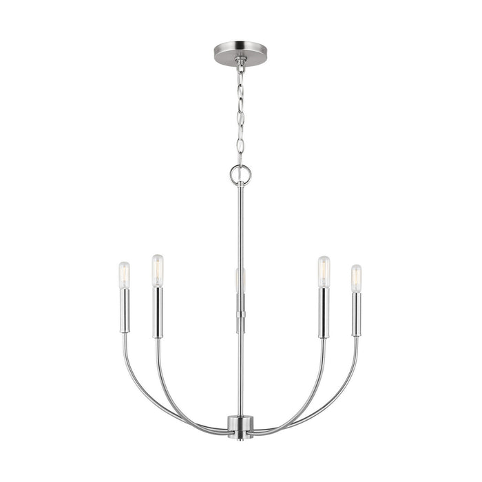 Myhouse Lighting Visual Comfort Studio - 3167105-962 - Five Light Chandelier - Greenwich - Brushed Nickel