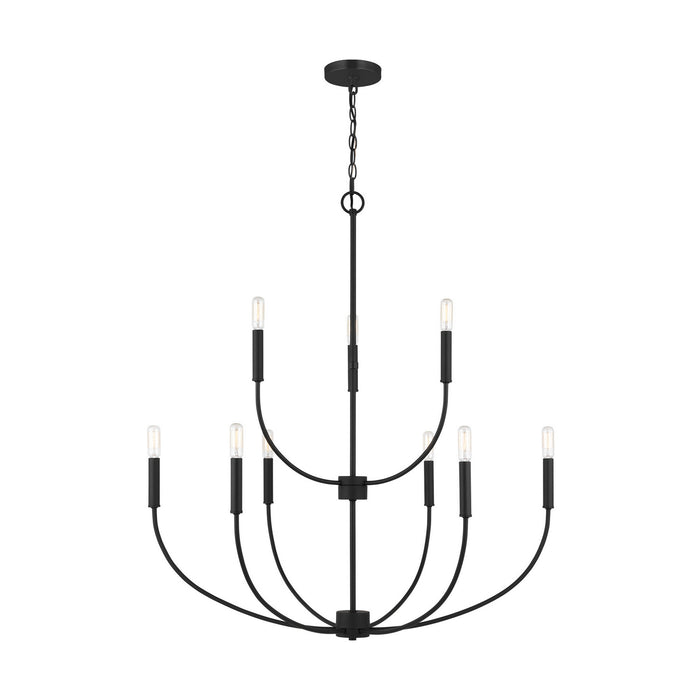 Myhouse Lighting Visual Comfort Studio - 3167109-112 - Nine Light Chandelier - Greenwich - Midnight Black