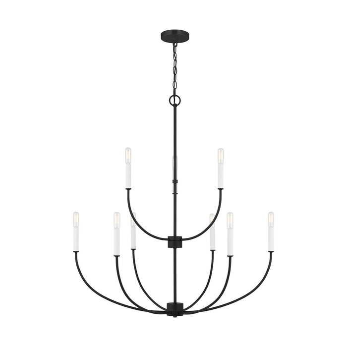 Myhouse Lighting Visual Comfort Studio - 3167109-112 - Nine Light Chandelier - Greenwich - Midnight Black