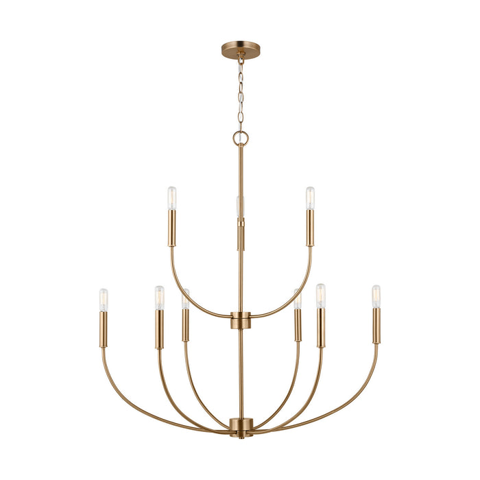 Myhouse Lighting Visual Comfort Studio - 3167109-848 - Nine Light Chandelier - Greenwich - Satin Brass