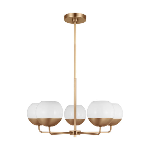 Myhouse Lighting Visual Comfort Studio - 3168105-848 - Five Light Chandelier - Alvin - Satin Brass