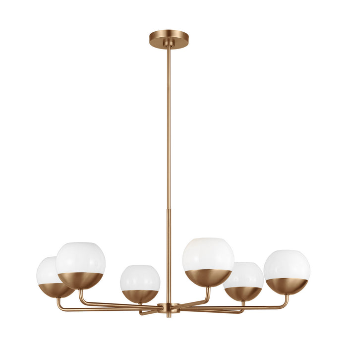 Myhouse Lighting Visual Comfort Studio - 3168106-848 - Six Light Chandelier - Alvin - Satin Brass