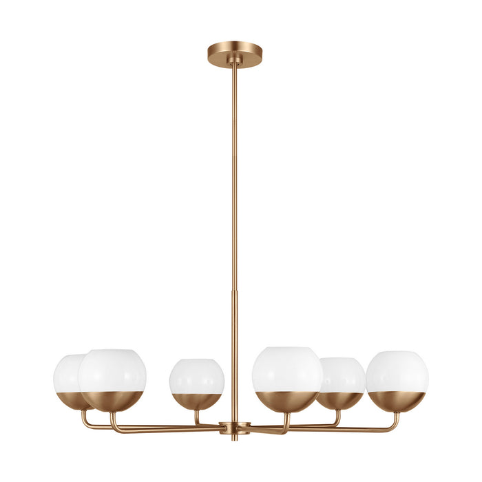 Myhouse Lighting Visual Comfort Studio - 3168106-848 - Six Light Chandelier - Alvin - Satin Brass