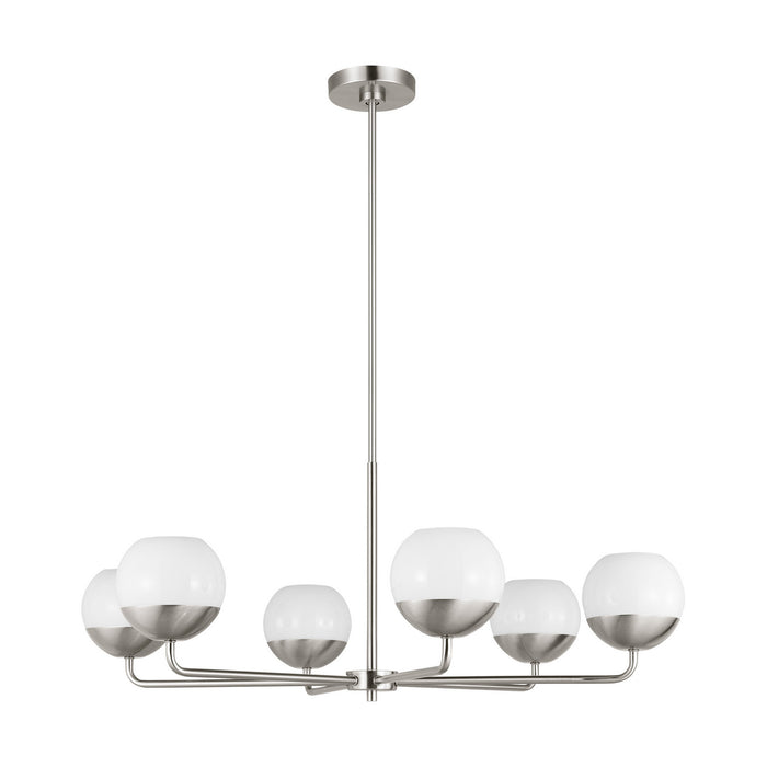 Myhouse Lighting Visual Comfort Studio - 3168106-962 - Six Light Chandelier - Alvin - Brushed Nickel