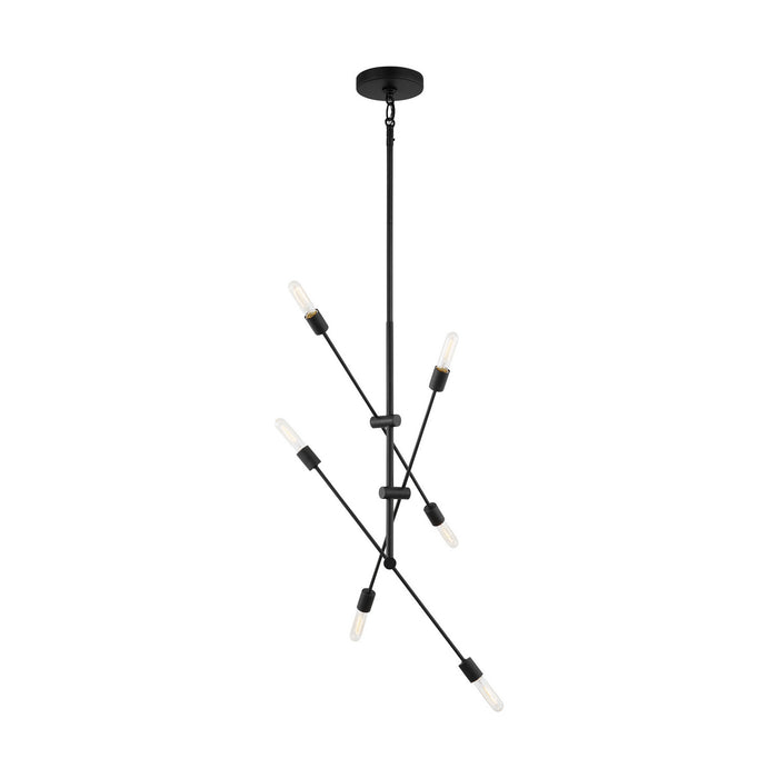 Myhouse Lighting Visual Comfort Studio - 3200506-112 - Six Light Chandelier - Axis - Midnight Black