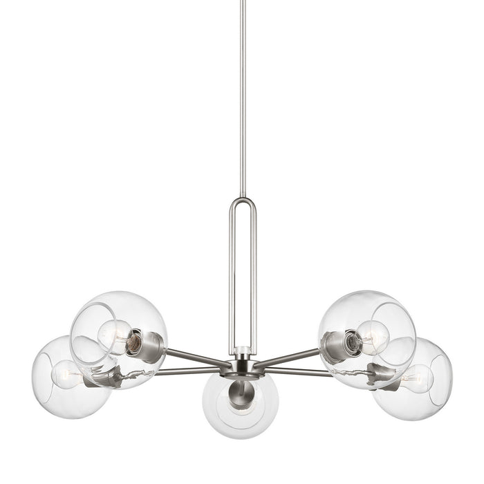 Myhouse Lighting Visual Comfort Studio - 3255705-962 - Five Light Chandelier - Codyn - Brushed Nickel