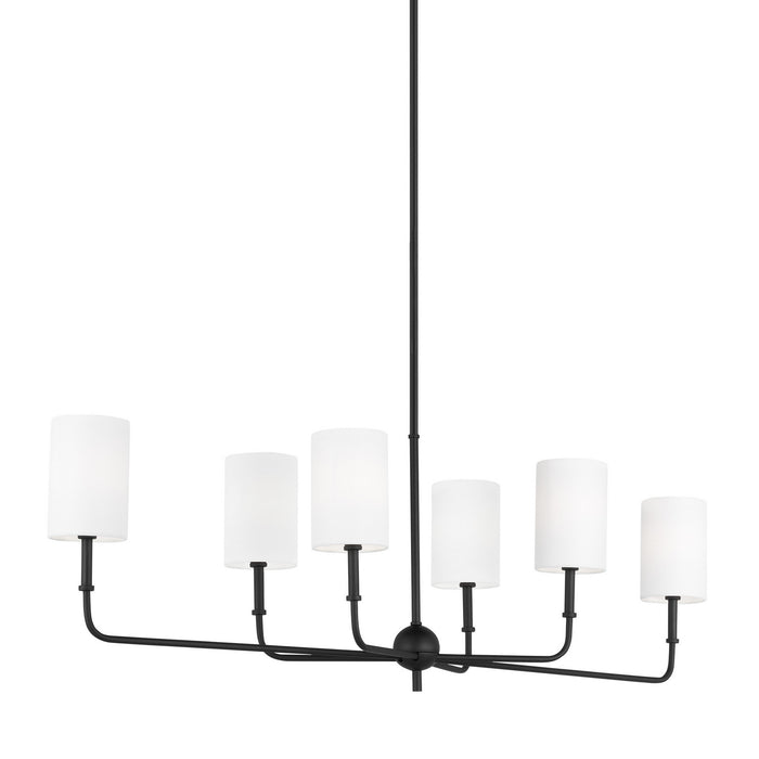 Myhouse Lighting Visual Comfort Studio - 3609306-112 - Six Light Chandelier - Foxdale - Midnight Black