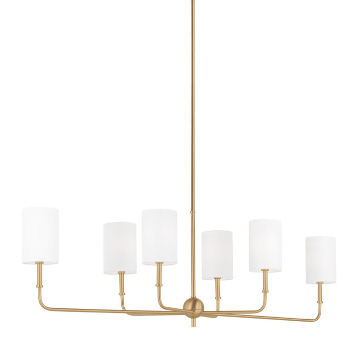 Myhouse Lighting Visual Comfort Studio - 3609306-848 - Six Light Chandelier - Foxdale - Satin Brass